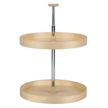 Rev-A-Shelf LD-4BW-062 20" D Banded Maple Full Circle Lazy Susan Independently Rotating, 2 Tray Set with Hardware, LD-4BW-062-20-1 | LD4BW262201