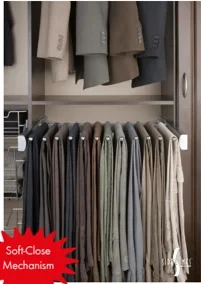 Rev-A-Shelf PSC Series Pullout Pants Rack | 23-3/4" to 24-1/2" W x 14"D X 3" | PSC2414CR
