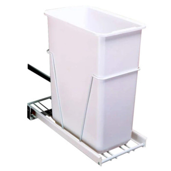 Rev-A-Shelf RV 9-1/2" White Bottom Mount Waste Pullout with 1-30 Quart White Bin Standard, RV-9PB, 9-1/4"X22X19, 9-1/2" (242mm) W x 33" (559mm) D x 19-1/4" (489mm) H | RV9PB
