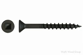 Flat Head #2 Robertson Square Drive Standard Point - Black - #8x1" | WW30615