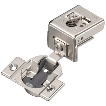 Blum Compact 31C Soft-Close BLUMOTION 1-1/4" Overlay Face-Frame Hinges Nickel, 107 deg Screw-On - 31C355B20