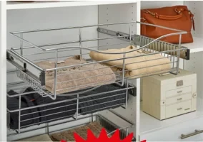 Rev-A-Shelf Pull Out Wire Baskets - CB Series - Chrome 30" | 14" D x 18" H | CB301418CR3