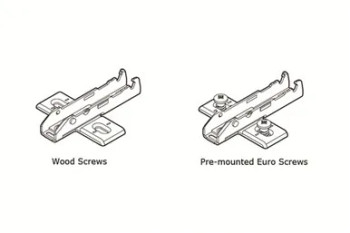 Tiomos Adjustment Wing Mounting Plate with Pre-Mounted Euro Screws, 4-Point Fixing, Nickel-Plated, Screw-On, 0mm | GRF058139721228