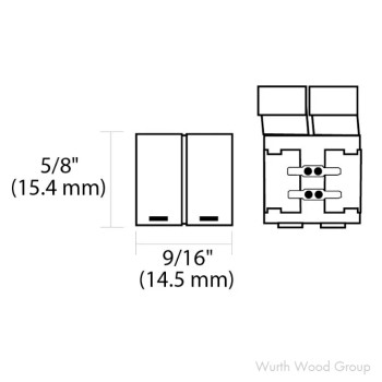 FlexTape Plastic Back-to-Back Link Connector, 5/8" | LTPELNKBTB1