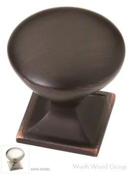 Southampton 32mm Square Base Knob, Satin Nickel | P20387SNC