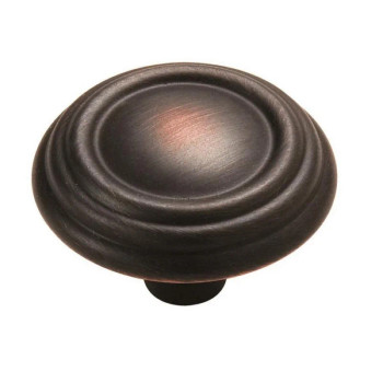 Amerock Sterling Traditions Series Oil Rubbed Bronze 1-1/4 in (32 mm) Diameter Knob, - BP1307ORB | BP1307ORB