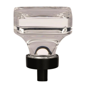 Amerock Glacio Series Clear/Black Bronze 1-3/8 in (35 mm) L x 1-3/8 in (35 mm) W Knob, -BP36653CBBR | BP36653CBBR