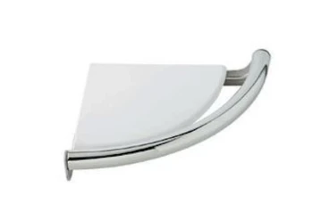Liberty Hardware Corner Shelf With Assist Bar | Polished Chrome | DF702PC
