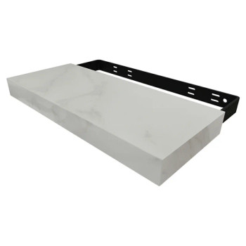 Porcelain Floating Shelf White Marbled 23x10x2.75 | FB09635