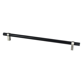 Matte Black Bar & BN Posts App Pull 18" CC | Bar Pulls | H5140455BPN