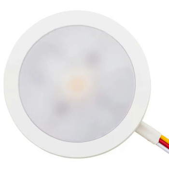 Tresco Power Pockit 24V LED 4W Warm White-Daylight Puck Light, White | LPOC4CCT24WH1