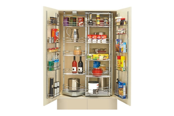 Rev-A-Shelf 5722 Chef's Roll-out Pantry with Door Storage, Chrome