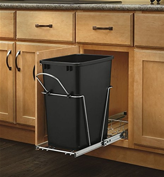 Rev-a-Shelf Pullout Waste Containers - Black/Chrome