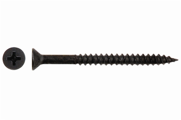 Flat Head Phillips Drive Twinfast Thread - Black - #8x3"