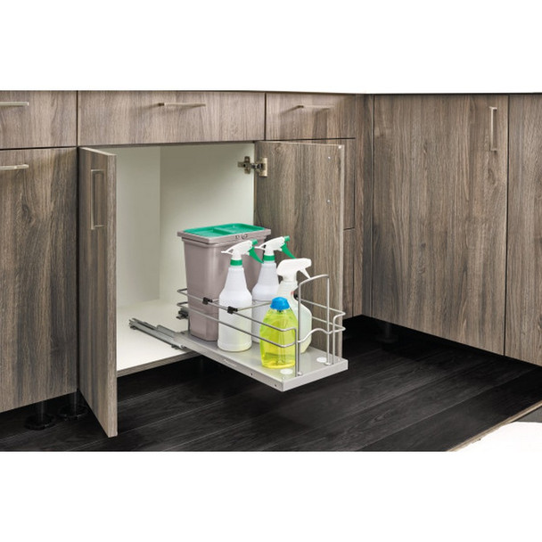 5SBWCC Single 8 Litre Bottom Mount Waste Container and Cleaning Pullout