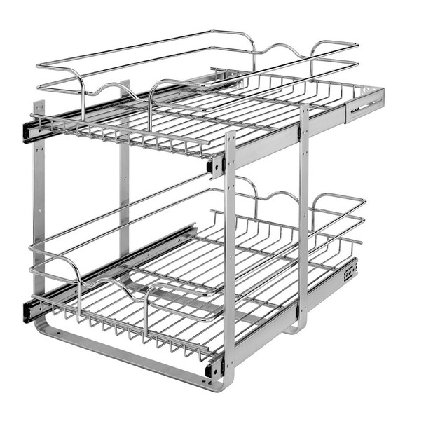 15" x 22" Two-Tier Pull-Out Basket Chrome