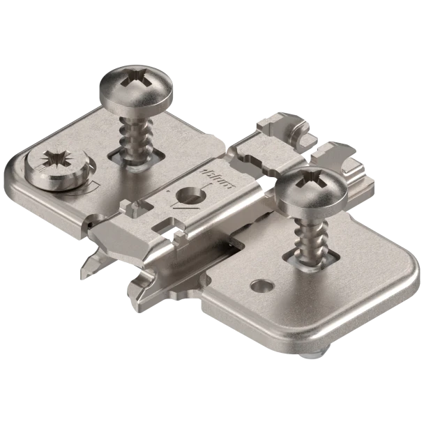 Clip Cam Adjustable Wing Mounting Plate, Nickel-Plated, with Pre-Mounted Expando Screws, 0mm