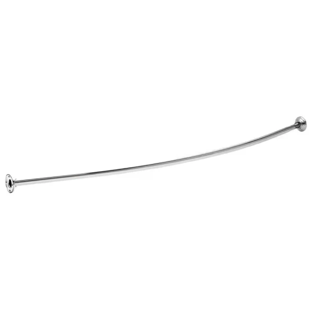 Liberty Hardware 5' Oval Curved Shower Rod with 6" Bow, | Bright Stainless Steel | 2115BS