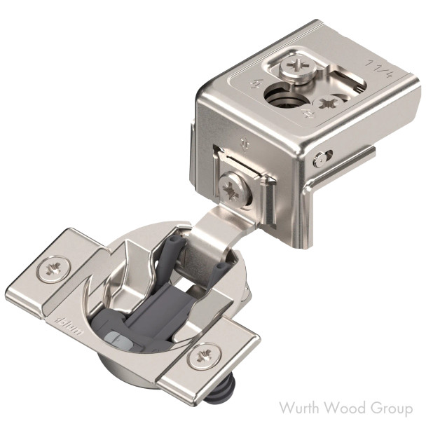 Blum Compact 31C Soft-Close BLUMOTION 1-1/4" Overlay Face-Frame Hinges Nickel, 110° Dowel - 31C358B20 | 31C358B20