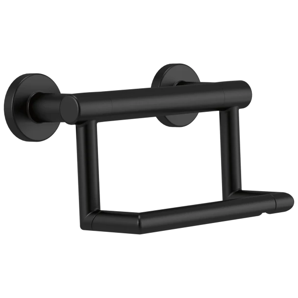 Liberty Hardware Decor Assist | Contemporary Tissue Holder With Assist Bar, Matte Black | 41550BL