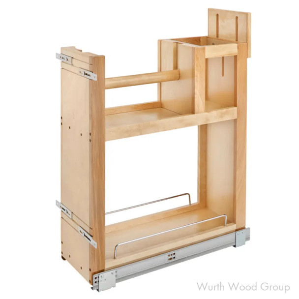 Rev-A-Shelf 448 Maple 8-3/4" 2-Shelf Base Paper Towel Organizer with Soft-Close Slides, 448PTH-BCSC-8C | 448PTHBCSC8C