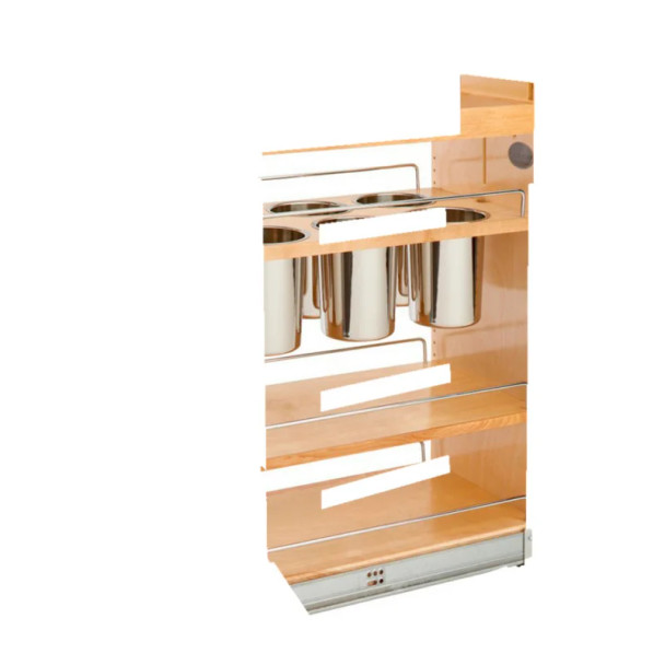 Rev-A-Shelf 448UT Maple 11-3/4" 2-Shelf Base Cabinet Utensil Pullout Organizer with Soft-Close Slides, 448UT-BCSC-11C, 11" | 448UTBCSC11C