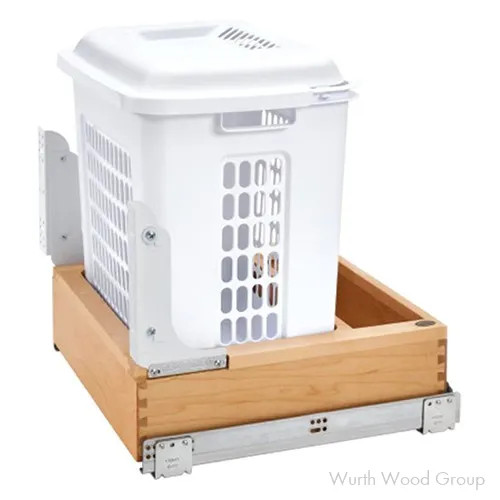 20-5/16" Wide Pull-Out Wood Hamper for 24" Vanity, White | 4WHVCSC21DM1