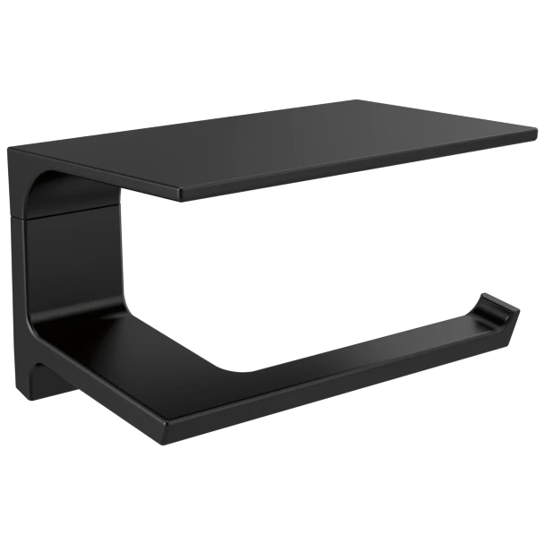 Liberty Hardware Pivotal Tissue Holder with Shelf | Matte Black | 79956BL