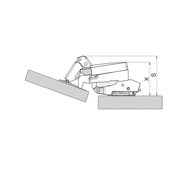 BLUMOTION Soft-Closing 973A Soft-Close Adapter for 170˚ Wide Angle Straight Arm/Half Cranked Hinges, Nickel-Plated | 973A6000