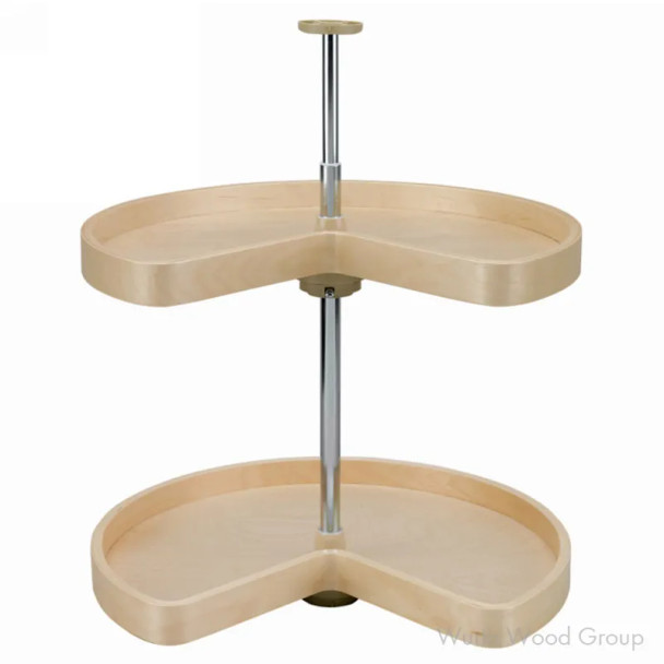 Rev-A-Shelf LD-4BW-472 24" D Banded Maple Kidney Lazy Susan Independently Rotating, 2 Tray Set with Hardware, LD-4BW-472-24-1 | LD4BW472241