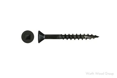 Flat Head #2 Robertson Square Drive Nibs & Type 17 Point - Black - #8x1-1/4" | WW37140