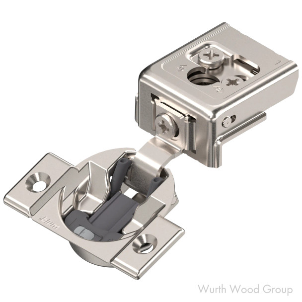 Blum Compact 31C Soft-Close BLUMOTION 1" Overlay Face-Frame Hinges Nickel, 107° Screw-On - 31C355B16, 1 " | 31C355B16