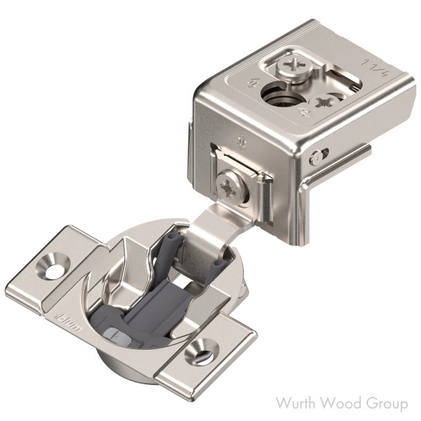 Blum Compact 31C Soft-Close BLUMOTION 1-1/4" Overlay Face-Frame Hinges Nickel, 107° Screw-On - 31C355B20 | 31C355B20