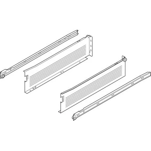 Metabox 320K Drawer Side Slide with 75lb Capacity, 3/4 Extension, Self-Closing, 4-5/8", White, 20, 20", Length: 507mm (20") | 320K5000C15