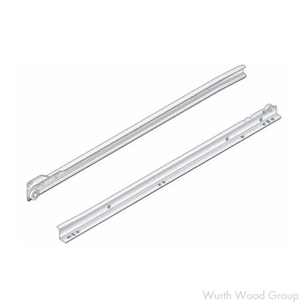 Pro Value Series 22" 3/4 Extension Self-Close Epoxy Coated Euro Slides PRO 50 Series, Unhanded Side Mount White  - 4000-22-1WT | 4000221WT