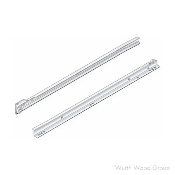 Pro Value Series 22" 3/4 Extension Self-Close Epoxy Coated Euro Slides PRO 50 Series, Unhanded Side Mount White  - 4000-22-1WT | 4000221WT