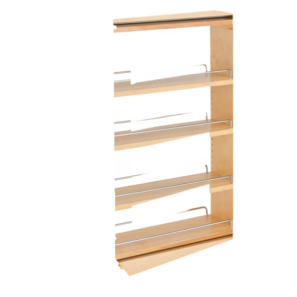 Rev-A-Shelf 432 Maple 3" 4-Shelf Base Cabinet Fillers with Soft-Close Slides, 432-BFBBSC-3C, 3"W x 23"D x 30"H | 432BFBBSC3C