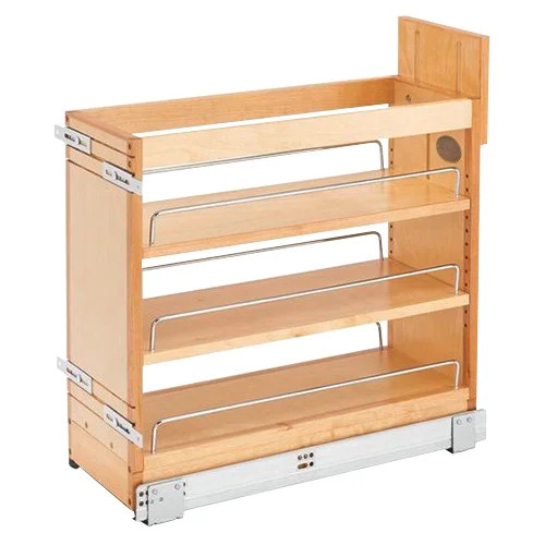Rev-A-Shelf 448 Maple 8-3/4" 2-Shelf Base Cabinet Pullout Organizer with Soft-Close Slides, 448-BDDSC-8C, 8-3/4" W x 21-5/8" D x 19-7/16 to 23-3/8" H | 448BDDSC8C
