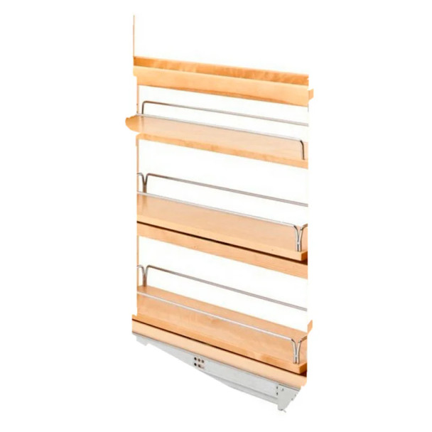 Rev-A-Shelf 448SW Maple 5-3/4" 4-Shelf Pullout Organizer with Soft-Close Slides, 448SW-BCSC-5C, 5" | 448SWBCSC5C