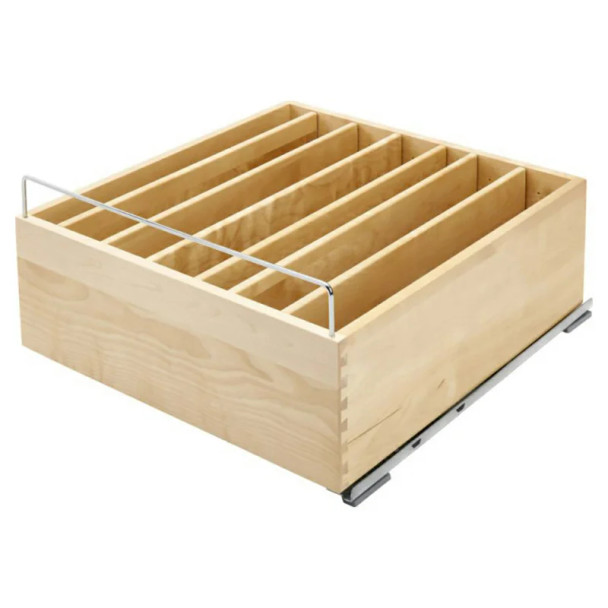 Rev-A-Shelf 4CDS Maple 20-1/2" Base Cabinet Pullout Organizer with Soft-Close Slides, 4CDS-24SC-1, 20-1/2"W X 22-1/4"D x 10-1/2"H | 4CDS24SC1