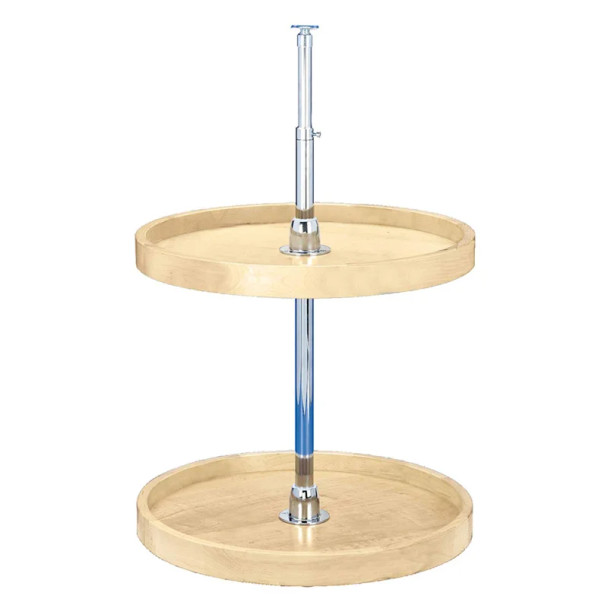 Rev-A-Shelf 4WLS-072 28" D Maple Full Circle Lazy Susan Independently Rotating, 2 Tray Set with Hardware, 4WLS072-28-52 | 4WLS0722852