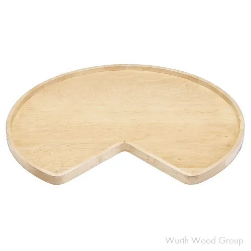 Rev-A-Shelf 4WLS-401 32" D Wood Kidney Single Shelf Lazy Susan Independently Rotating, Trays with Bearings, Bulk Packs, 4WLS401-32-BS8 | 4WLS40132BS8