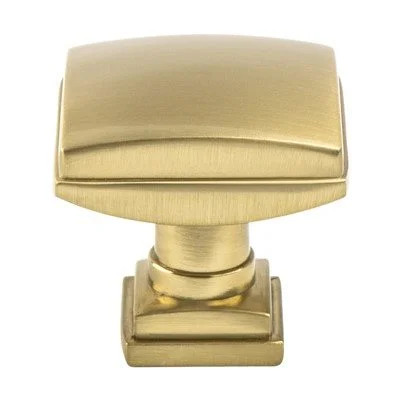 Berenson Tailored Traditional Series Modern Brushed Gold 1-1/4" (32 mm) L x 1-1/4" (32 mm) W Knob, - 1276-1MDB-P