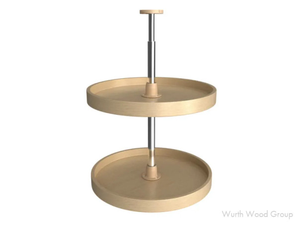 Rev-A-Shelf LD-4BW-062 18" D Banded Maple Full Circle Lazy Susan Independently Rotating, 2 Tray Set with Hardware, LD-4BW-062-18-1 | LD4BW062181