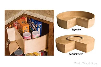 Omega National 30" D Maple/Birch Pie Cut Lazy Susan, 1 Shelf - T8530K30TR6DCBMNL1 | T8530K30TR6DCBMN