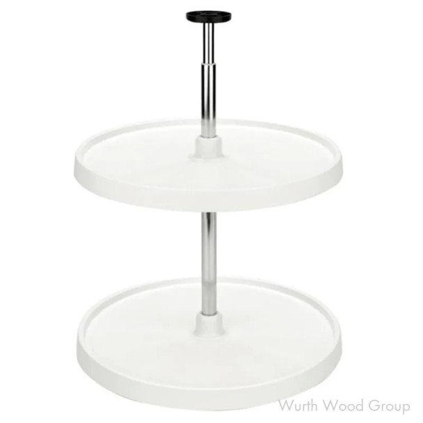 Rev-A-Shelf 3072 20" D White Full Circle Lazy Susan Independently Rotating Hardware Set and 2 Shelves, 3072-20-11-52 | 3072201152