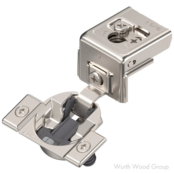 Blum Compact 31C Soft-Close BLUMOTION 1-5/16" Overlay Face-Frame Hinges Nickel, 110° Dowel - 31C358B21 | 31C358B21