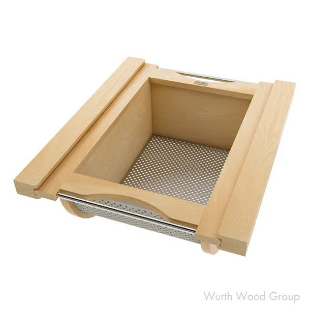 Rev-A-Shelf 4SSB Maple 17-11/16" Produce Basket Pull-Out, 4SSB-18-MP, 18" BASE CAB | 4SSB18MP