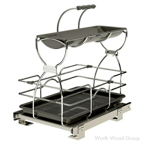 Rev-A-Shelf 544 Series Chrome Base Cabinetry Pullout Organizer, 11-7/8"W x 15-28/36"L x 18-15/32"H, - 544-12KD-1, 30" SINK BASE | 54412KD1