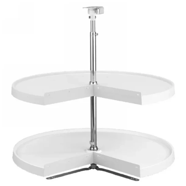 Rev-A-Shelf 6901 24" D White Polymer Pie-Cut Lazy Susan, Dependently Rotating Trays Only, Bulk